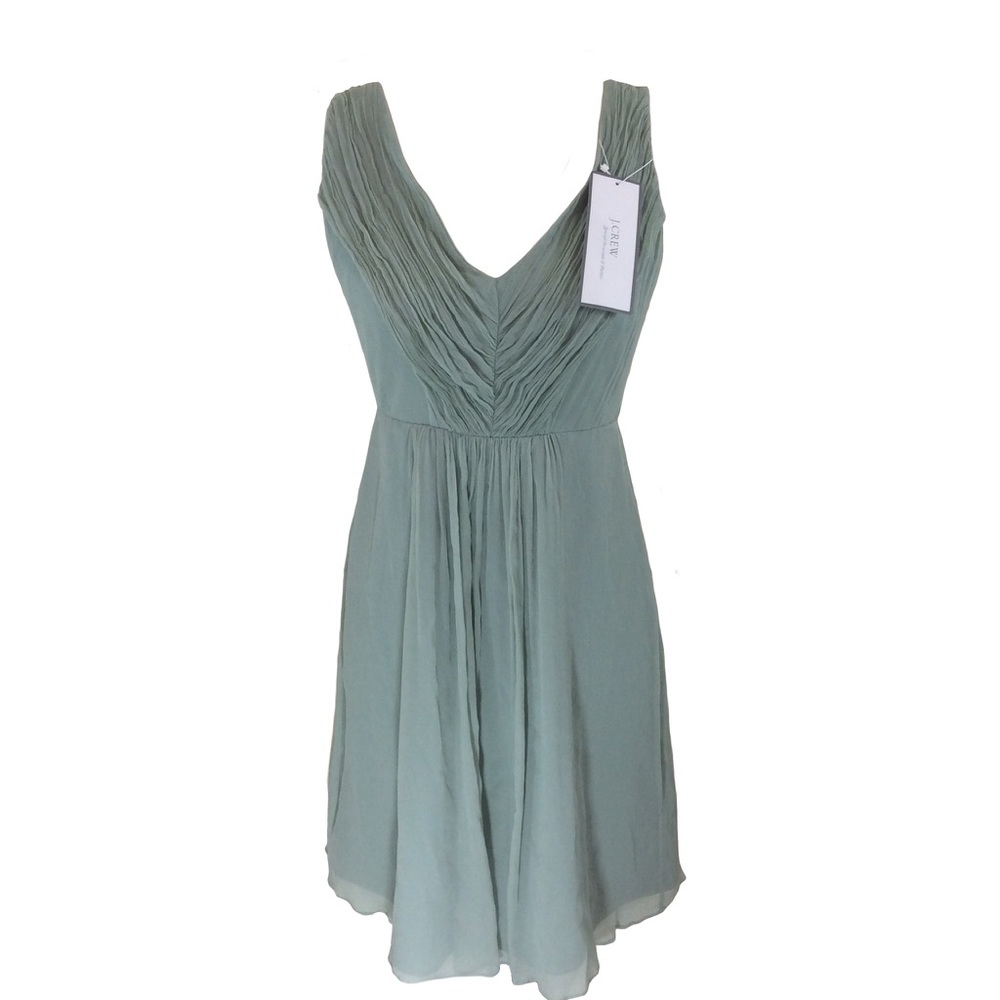 J. Crew Petite Louisa Dress Silk Chiffon Mint 6P